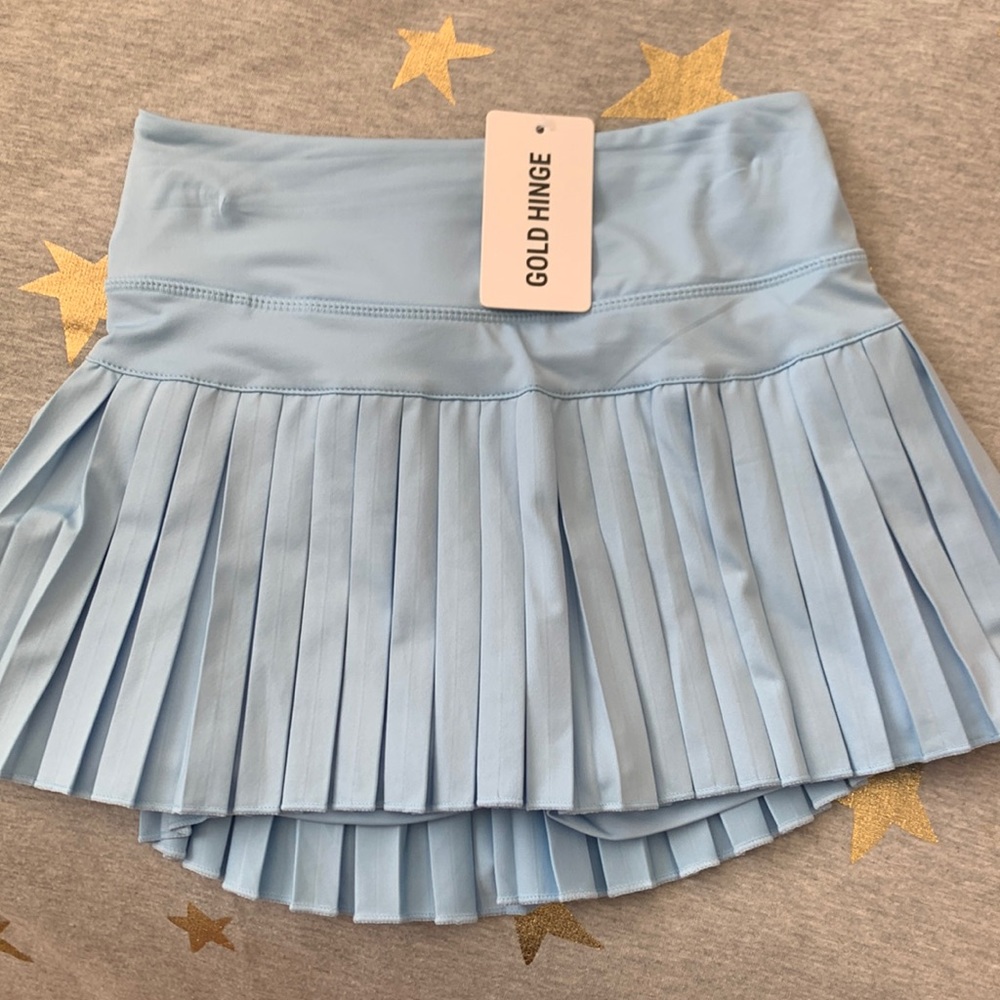 Gold Hinge Skirt. Small. Baby blue NWT. Tik Tok famous!!!